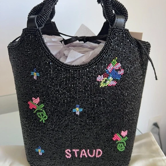 STAUD First Bloom Night Beaded Cote Bag - Picture 7 of 11
